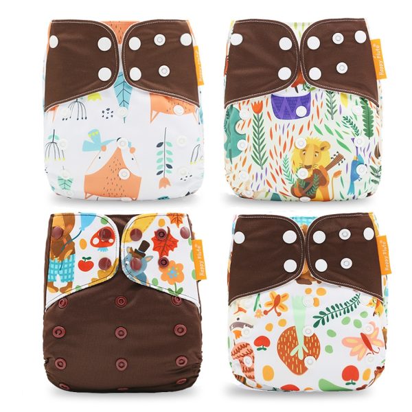 Breathable Washable Cloth Nappies Set with Cute Print - Image 5