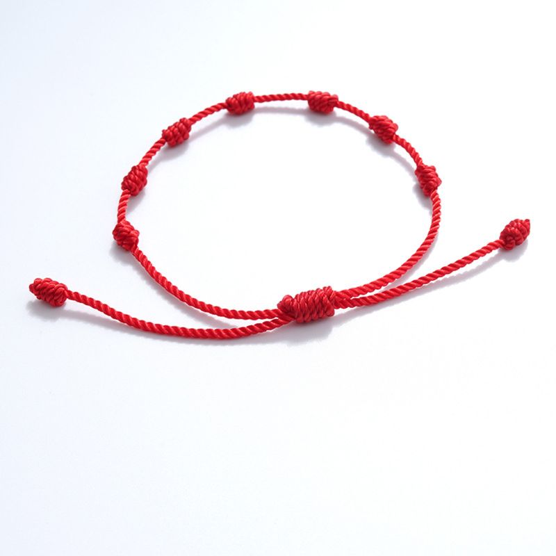 7 Knots Red String Luck Bracelets 2 pcs Set