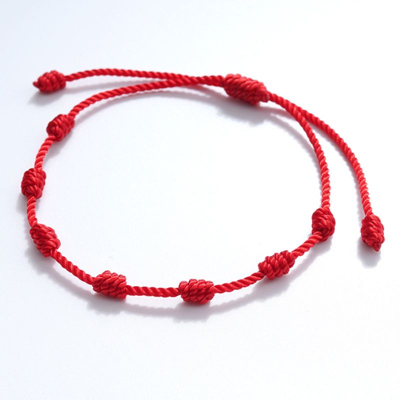 7 Knots Red String Luck Bracelets 2 pcs Set