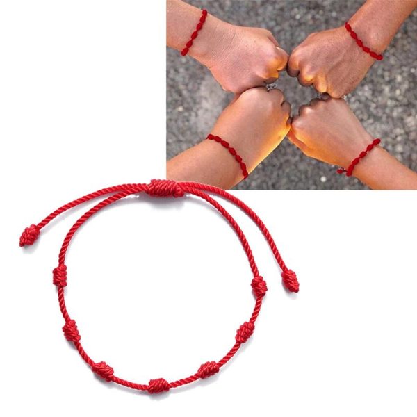 7 Knots Red String Luck Bracelets 2 pcs Set - Image 6