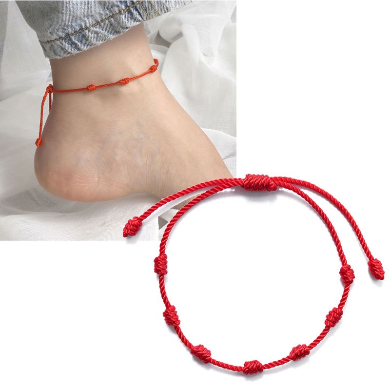 7 Knots Red String Luck Bracelets 2 pcs Set