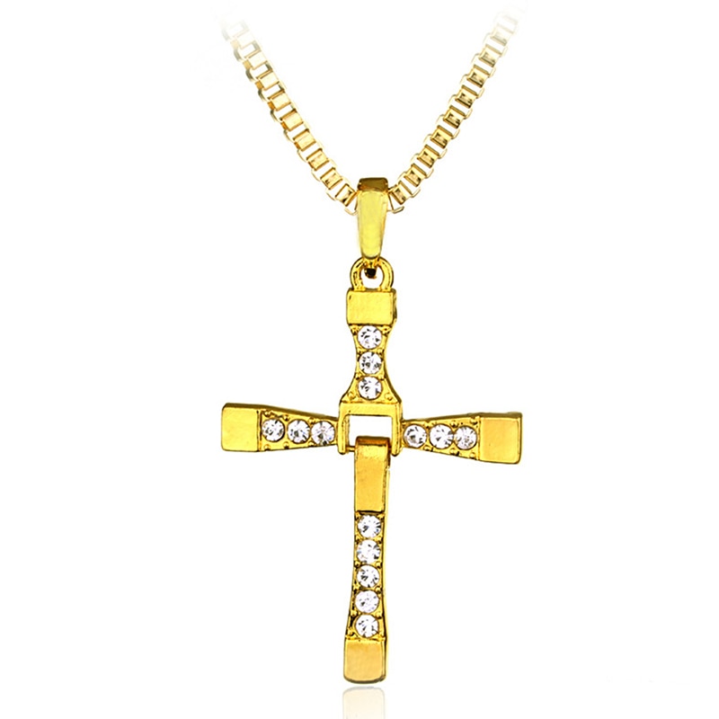 Men's Cross Shaped Pendant Necklace