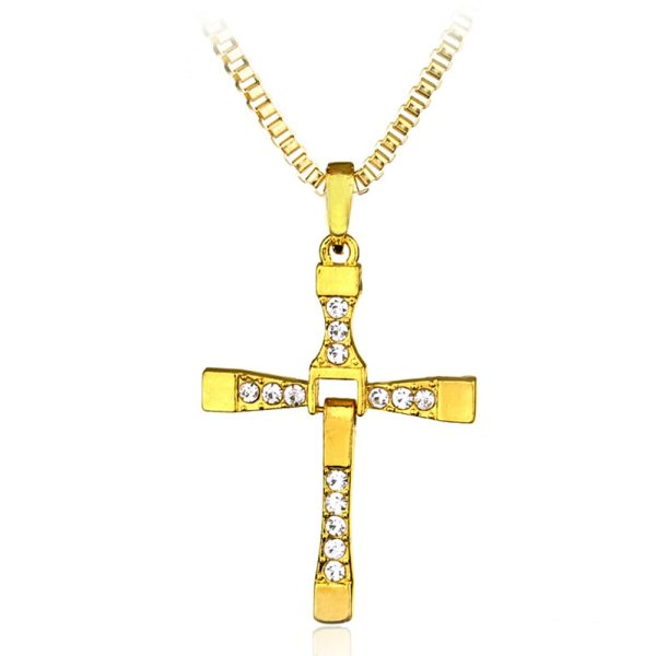 Men's Cross Shaped Pendant Necklace