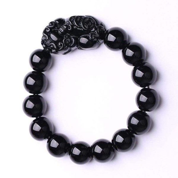Buddhism Obsidian Stone Beaded Bracelet - Image 6