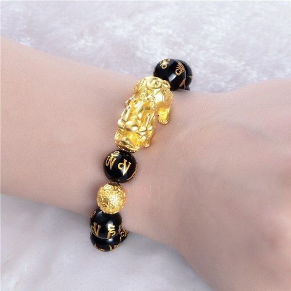 Buddhism Obsidian Stone Beaded Bracelet - Image 8