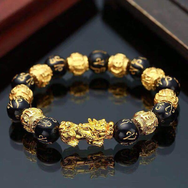 Buddhism Obsidian Stone Beaded Bracelet - Image 7