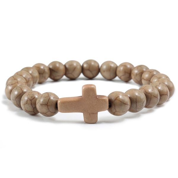 Men's Christian Cross Design Charm Bracelet - Image 4