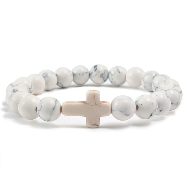 Men's Christian Cross Design Charm Bracelet - Image 7