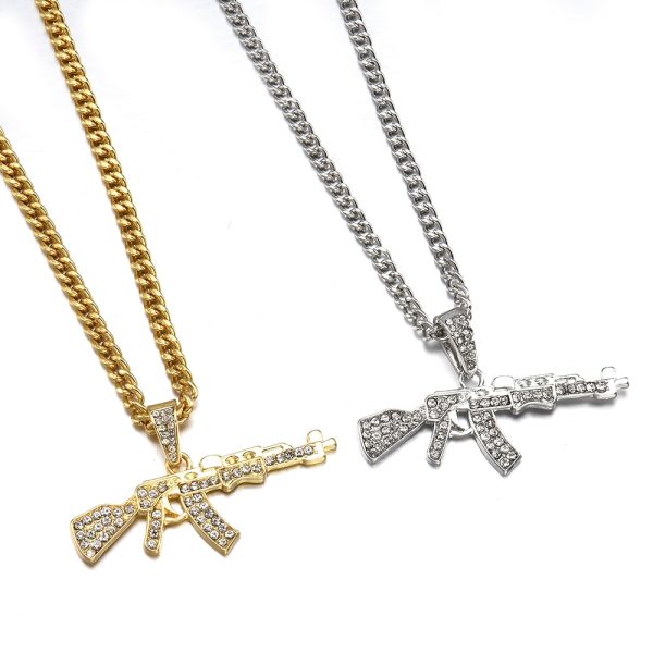 Hip-Hop Gun Shaped Pendant Necklace for Men - Image 7