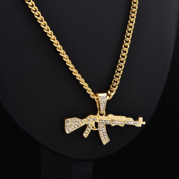 Hip-Hop Gun Shaped Pendant Necklace for Men