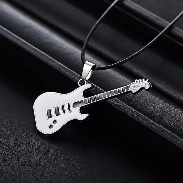 Men's Enamel Guitar Pendant Necklace - Image 6