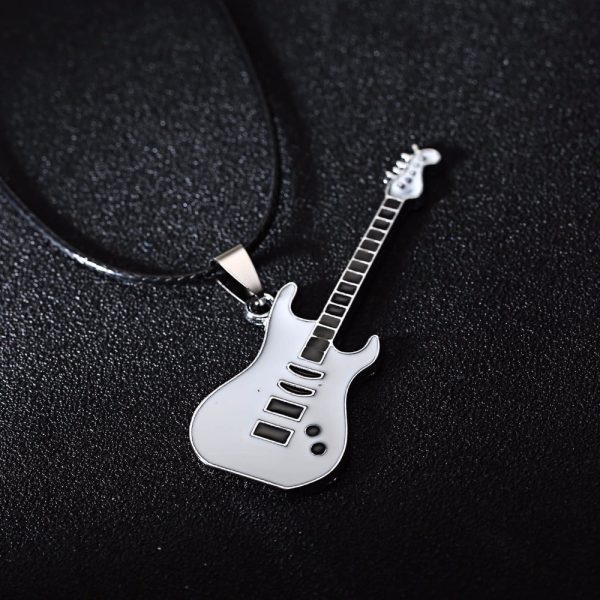 Men's Enamel Guitar Pendant Necklace - Image 7