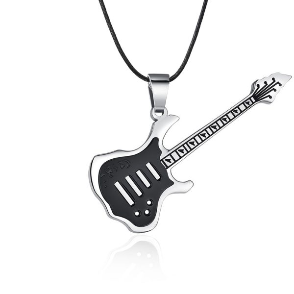 Men's Enamel Guitar Pendant Necklace - Image 3