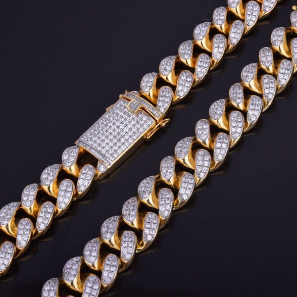 Men's Heavy Zircon Cuban Link Chain - Image 7