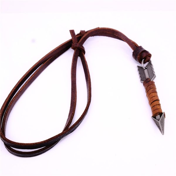 Leather Necklace for Men with Metal Cube Pendant - Image 5