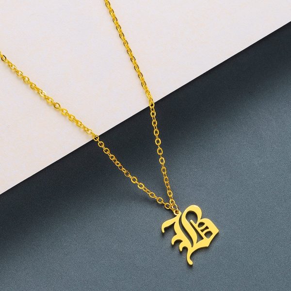 Men's Gothic Letter Shaped Pendant Necklace - Image 4