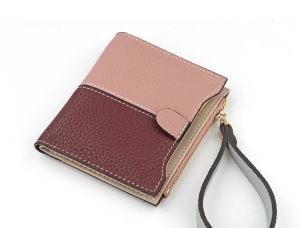 Women's Two Color Design Short Wallet - Image 7