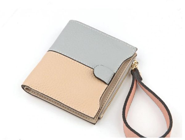 Women's Two Color Design Short Wallet - Image 5