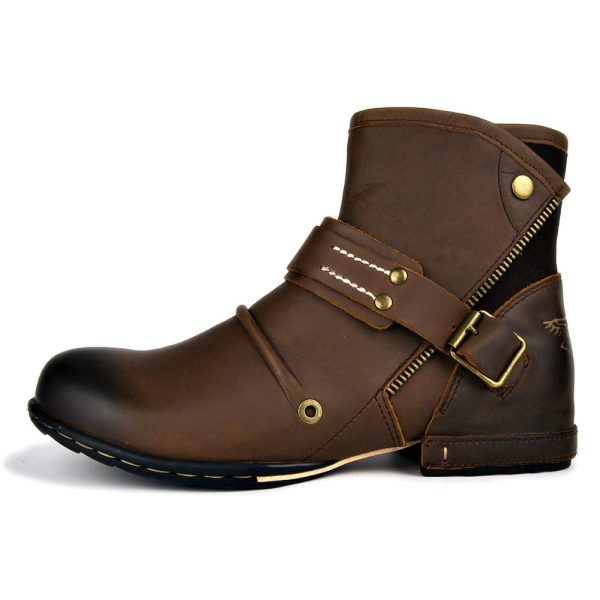 Men's Genuine Leather Combat Boots - Image 3