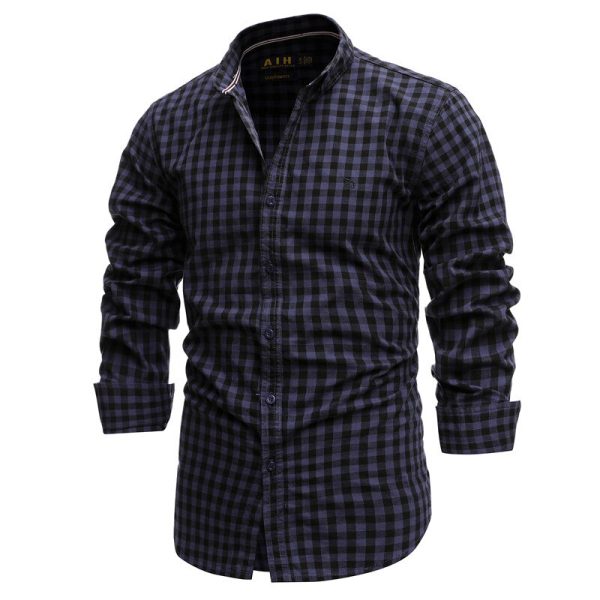 Men's Casual Cotton Plaid Patterned Shirt - Image 3