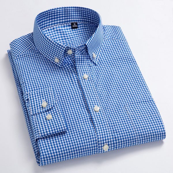 Men's Plaided Cotton Casual Shirt - Image 5