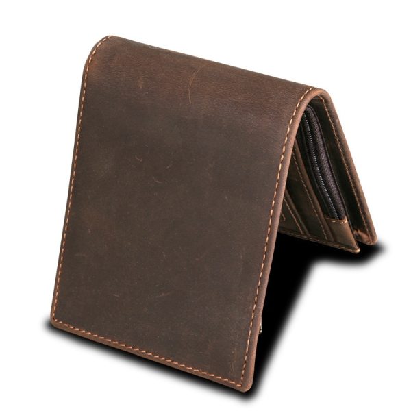 Men’s Vintage Compact Genuine Leather Wallet - Image 4