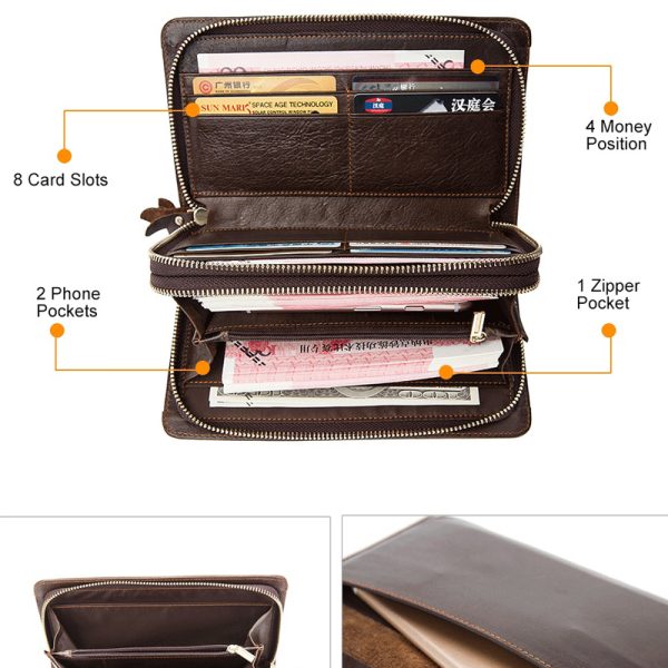 Men's Long Leather Wallet - Image 5