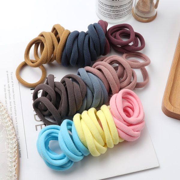 Solid Color Ponytail Holder 50 pcs Set - Image 3