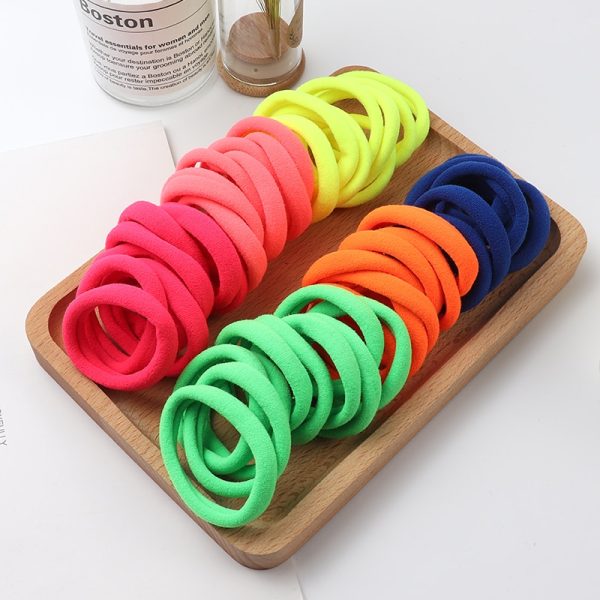 Solid Color Ponytail Holder 50 pcs Set - Image 7