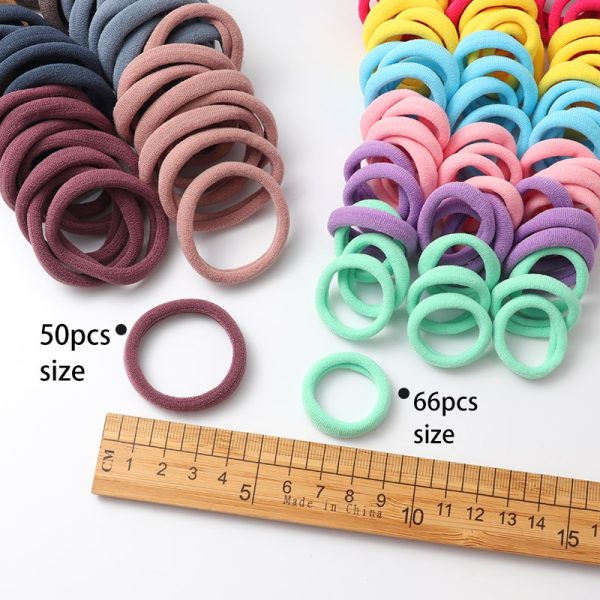 Solid Color Ponytail Holder 50 pcs Set - Image 4