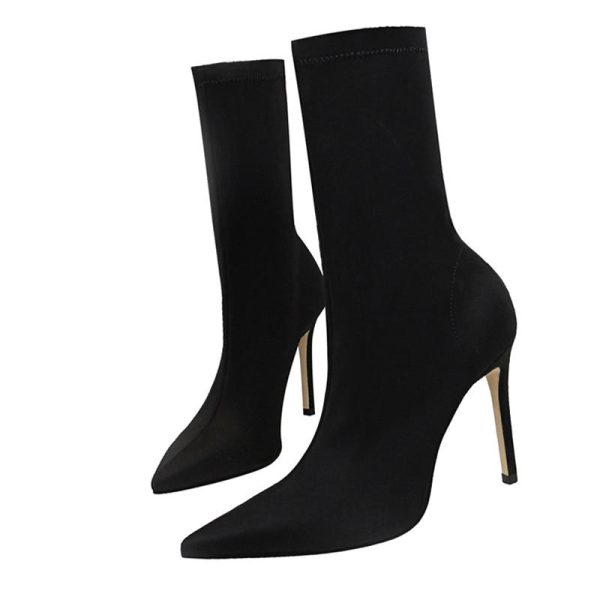 Women's High Heel Elastic Winter Boots - Image 5