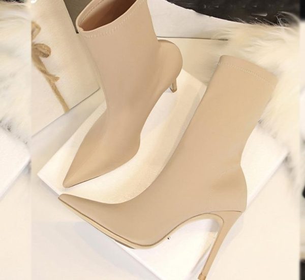 Women's High Heel Elastic Winter Boots - Image 4