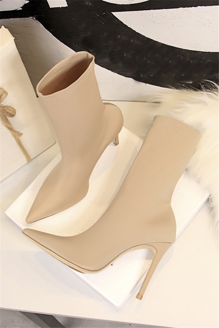 Women's High Heel Elastic Winter Boots