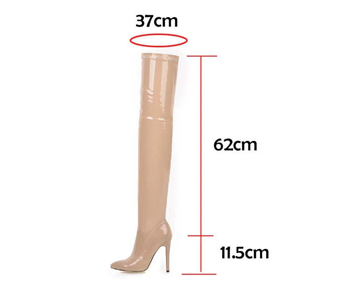 Women's Patent Eco-Leather High Heel Knee Boots