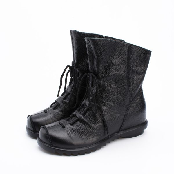 Vintage Demi-Season Casual Leather Women’s Boots - Image 4