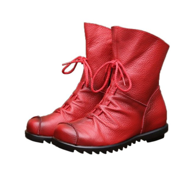 Vintage Demi-Season Casual Leather Women’s Boots