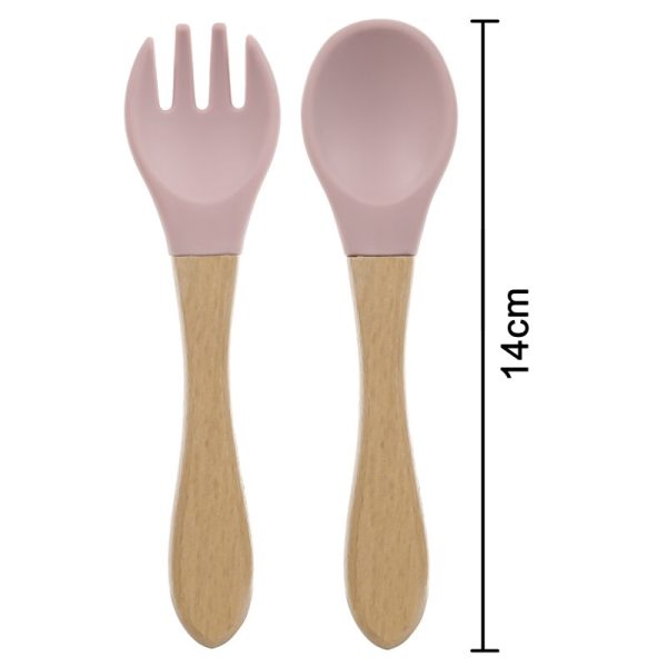 Baby's Wooden Handle Fork and Spoon Set - Image 8