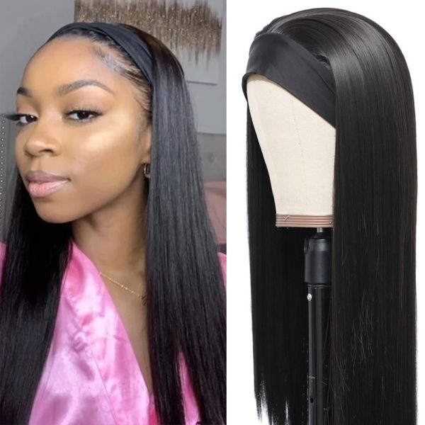 Long Straight Synthetic Hair Headband Wig