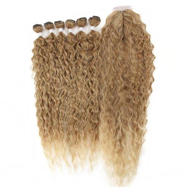Long Curly Synthetic Hair Extension Bundle - Image 4