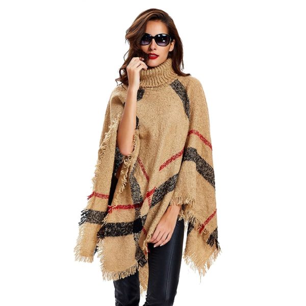Women's Plaid Wool Maternity Poncho