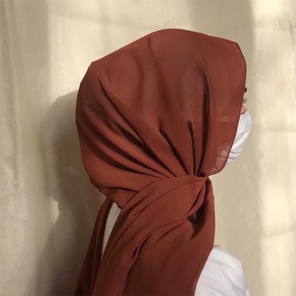 Solid Color Muslim Chiffon Hijab - Image 3