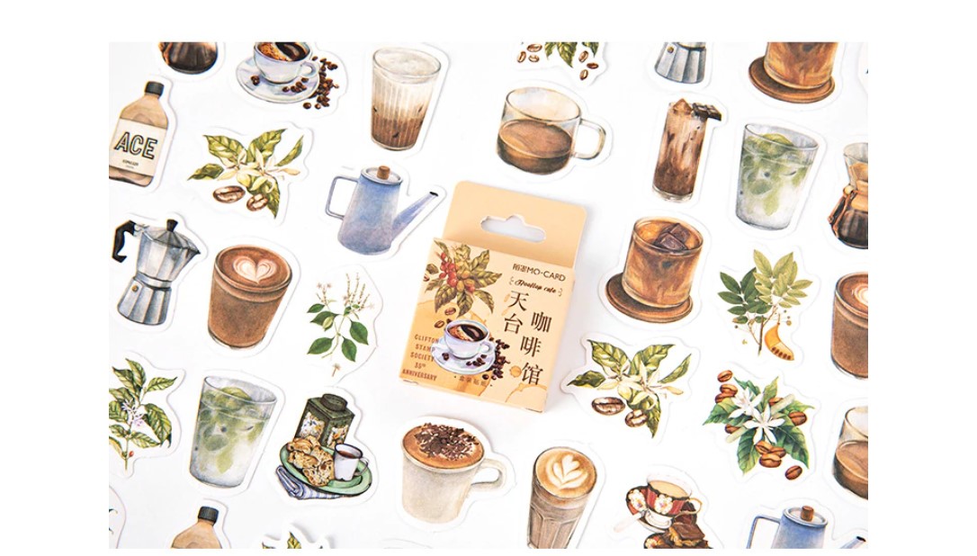 Coffee Stickers 45 Pcs Set