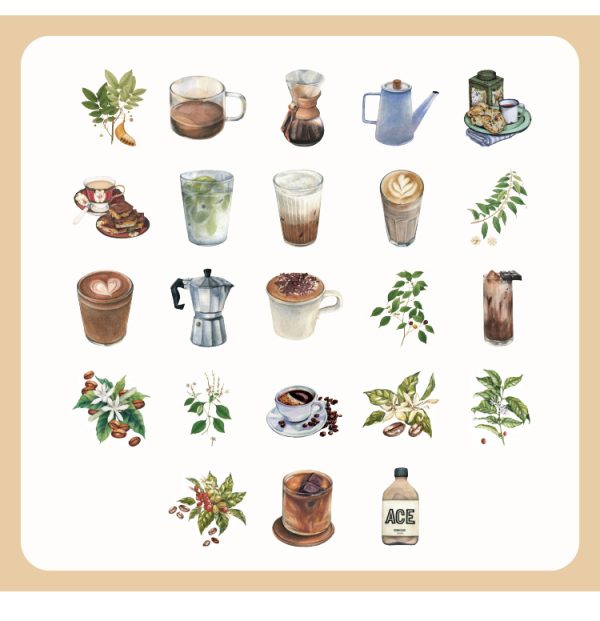 Coffee Stickers 45 Pcs Set - Image 7
