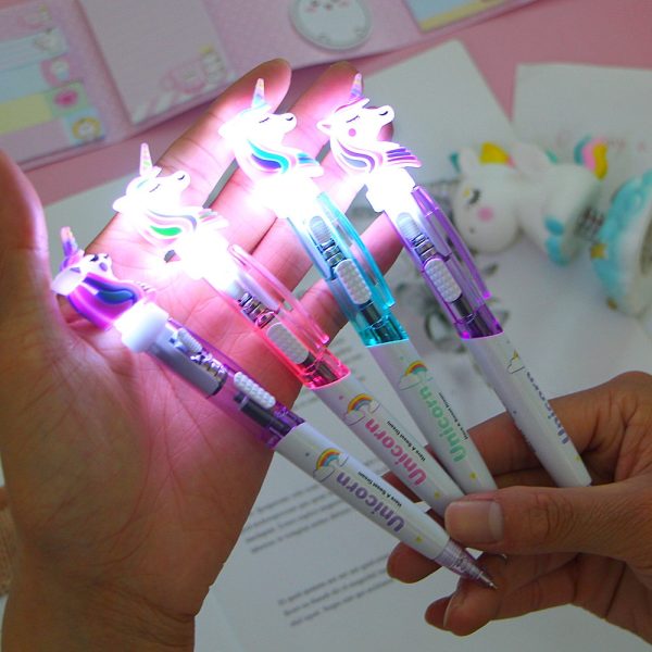 Creative Cartoon Light Unicorn Pen