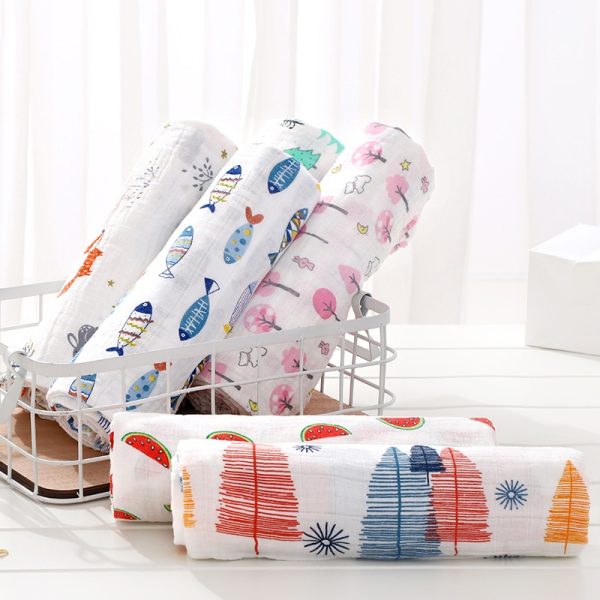 Baby Cotton Muslin Swaddle Blanket - Image 3