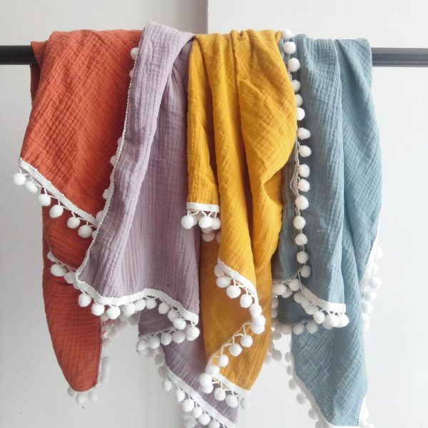 Baby Tassel Swaddle Blanket - Image 3