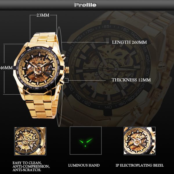 Cool Men's Skeleton Automatic Mechanical Watch - Image 8