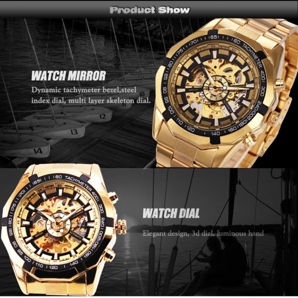 Cool Men's Skeleton Automatic Mechanical Watch - Image 5