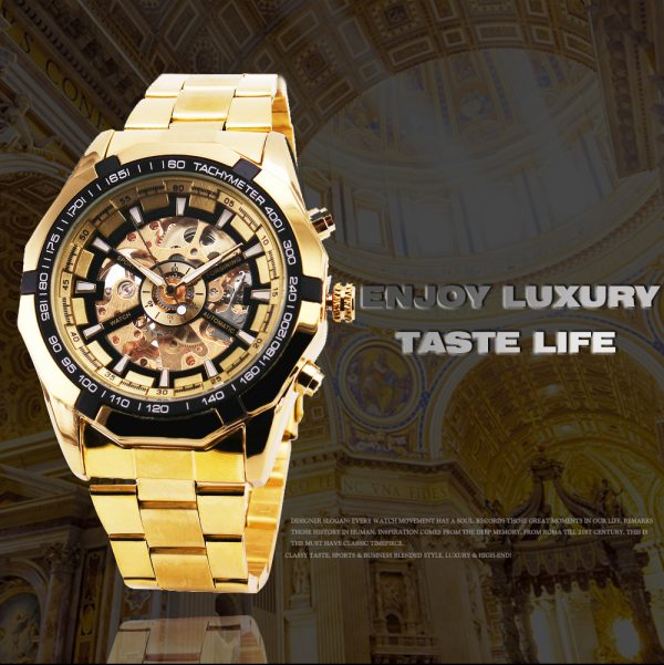 Cool Men's Skeleton Automatic Mechanical Watch - Image 4