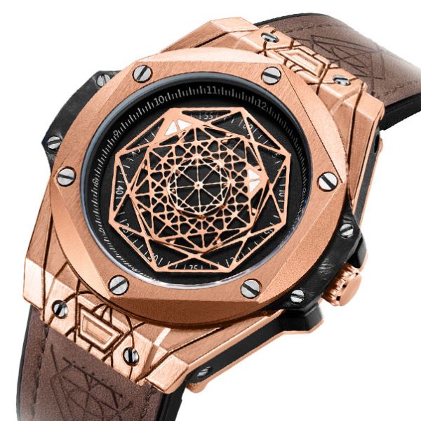 Men's Waterproof Quartz Watch with Leather Strap - Image 5